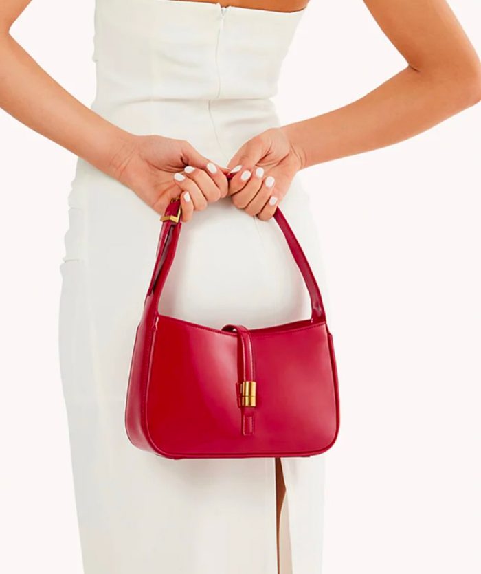 Billini Clara Shoulder Bag - scarlet patent