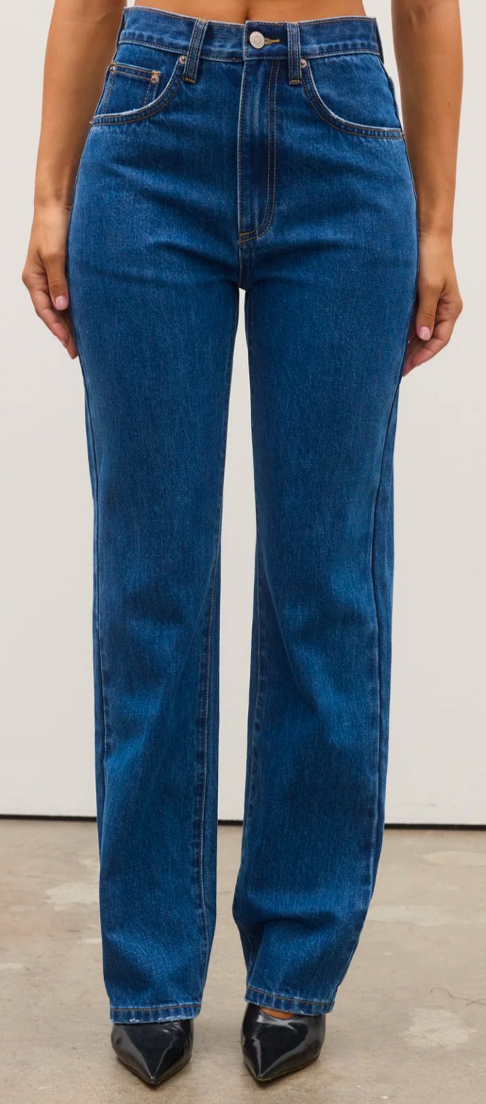 BAYSE HEIDI HIGH WAISTED JEANS - DENVER BLUE - Image 4